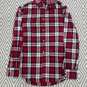 Dsquared2 Plaid Button Up Designer Shirt Red / White Made in Italy Men’s Size M